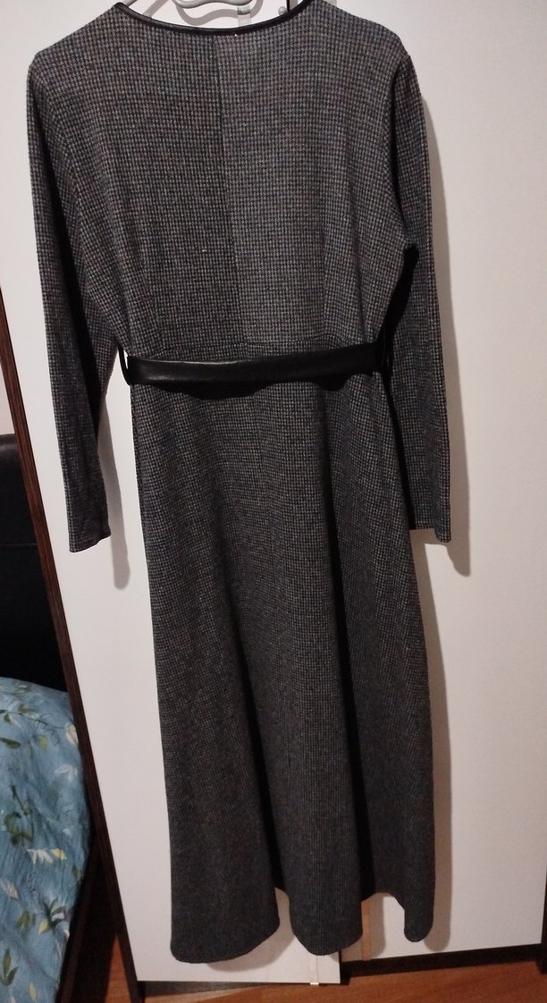 Gri Kışlık Kadın Uzun Elbise - Görsel 3