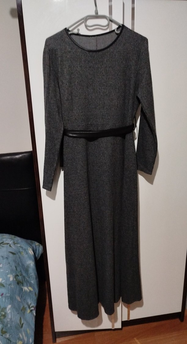 Gri Kışlık Kadın Uzun Elbise - Görsel 2