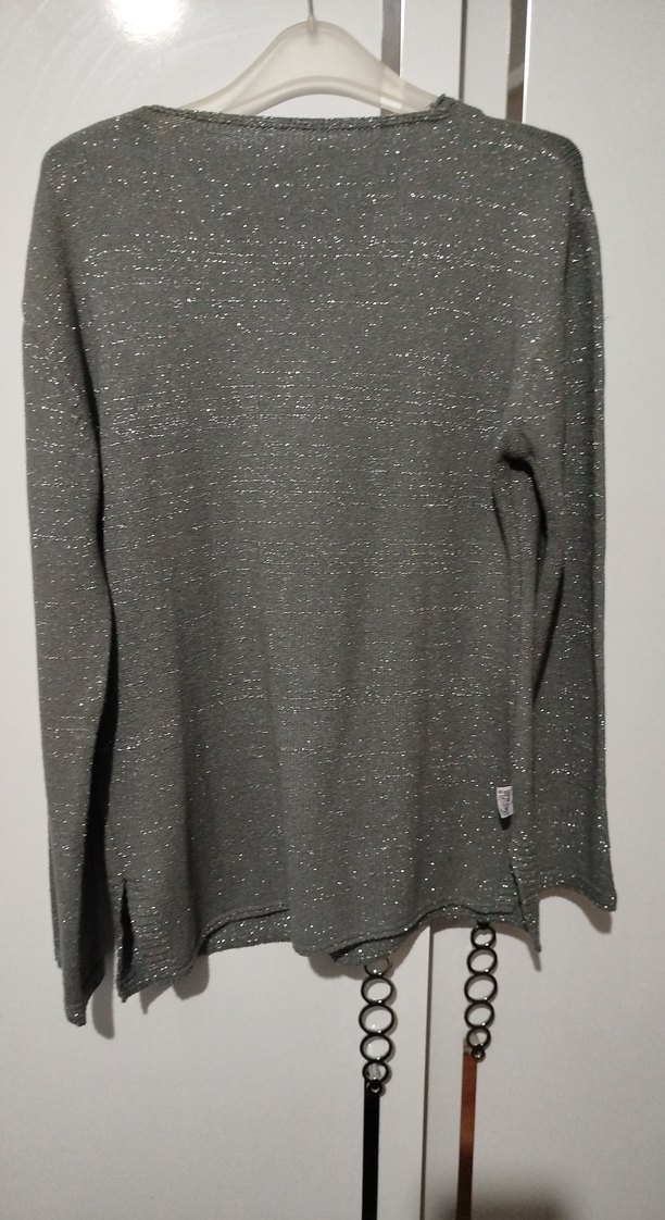 Gri Payetli Nakışlı Kadın Triko - Görsel 5