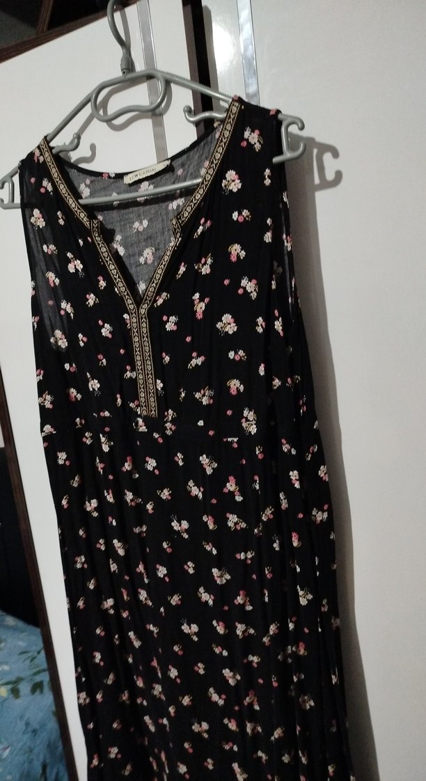 Siyah Uzun BohemTarz Elbise - Görsel 2