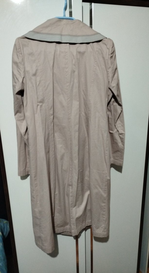 Açık Pembe Düğmeli Uzun Kadın Trençkot - Görsel 4