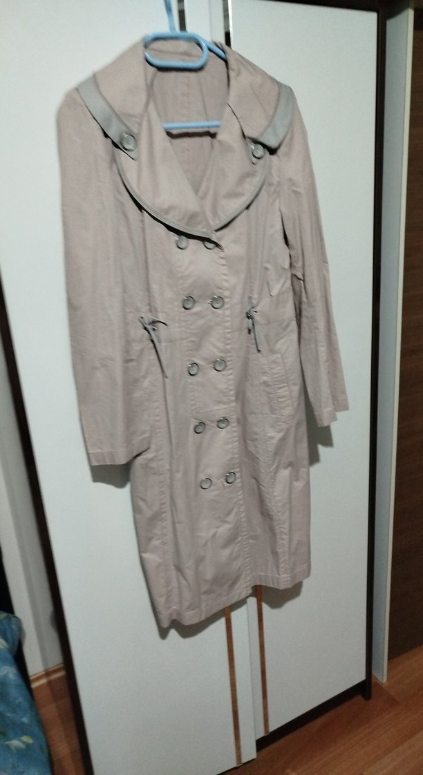 Açık Pembe Düğmeli Uzun Kadın Trençkot - Görsel 3