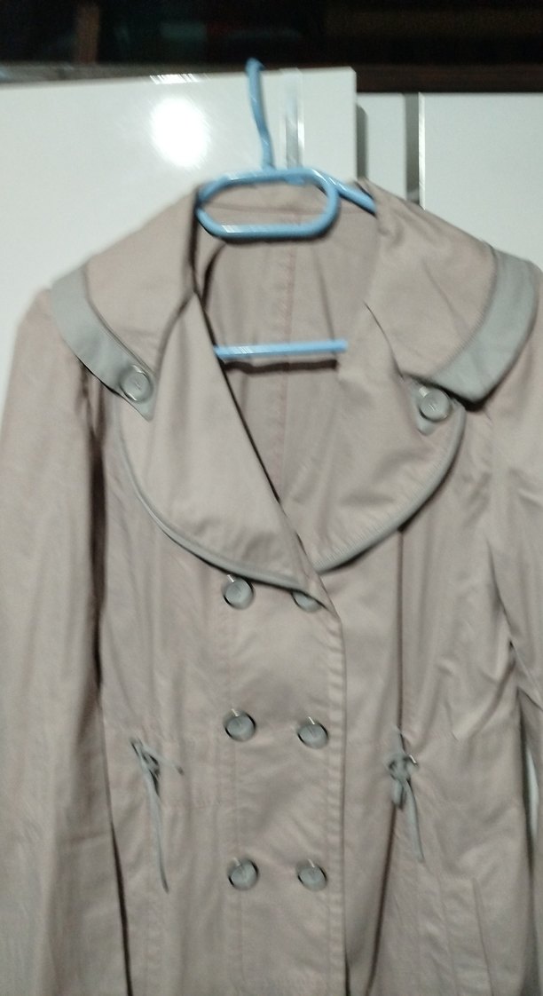 Açık Pembe Düğmeli Uzun Kadın Trençkot - Görsel 2