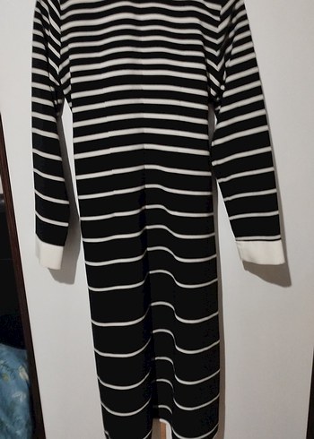 Çizgili Siyah Uzun Kap - Görsel 6