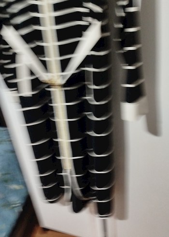 Çizgili Siyah Uzun Kap - Görsel 5