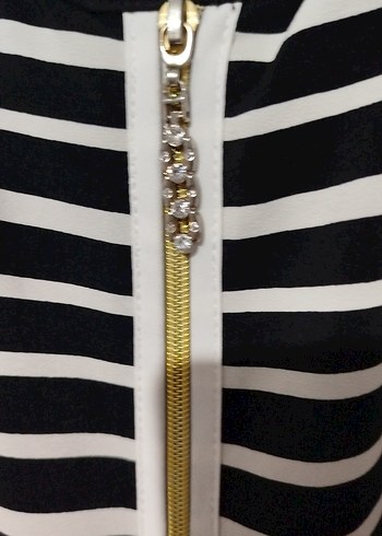 Çizgili Siyah Uzun Kap - Görsel 3