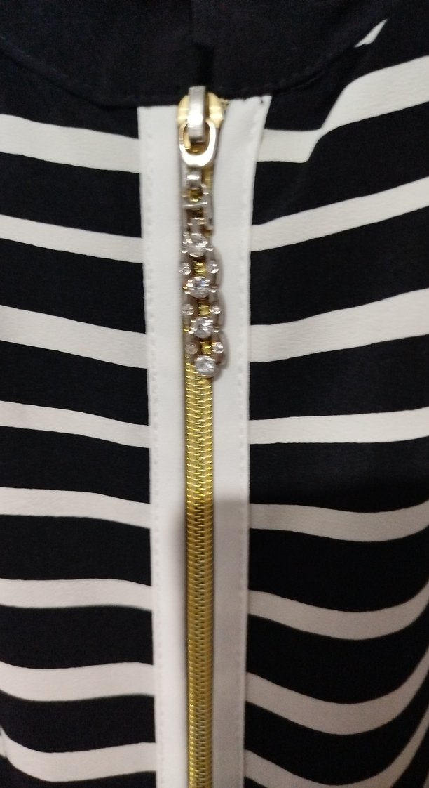 Çizgili Siyah Uzun Kap - Görsel 3