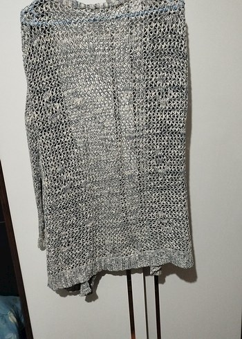 Gri Örgü Uzun Kadın Hırka - Görsel 3