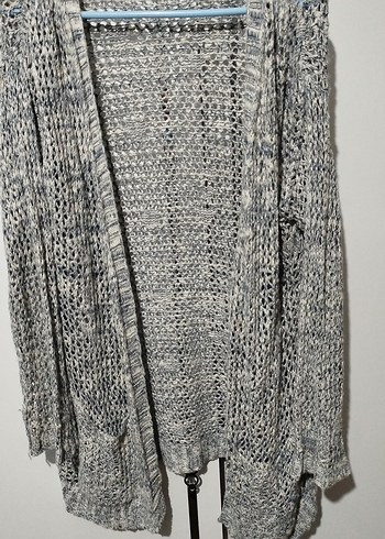 Gri Örgü Uzun Kadın Hırka - Görsel 2