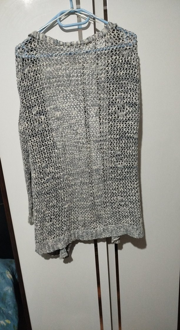 Gri Örgü Uzun Kadın Hırka - Görsel 3