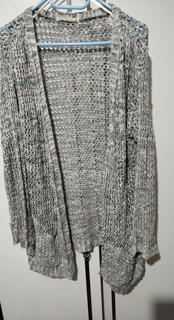 Gri Örgü Uzun Kadın Hırka - Görsel 2