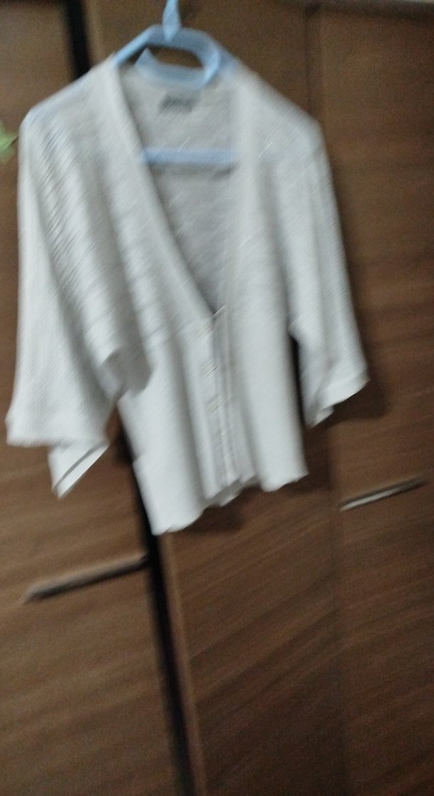 Düğmeli Gri Simli Kadın Mini Hırka - Görsel 2