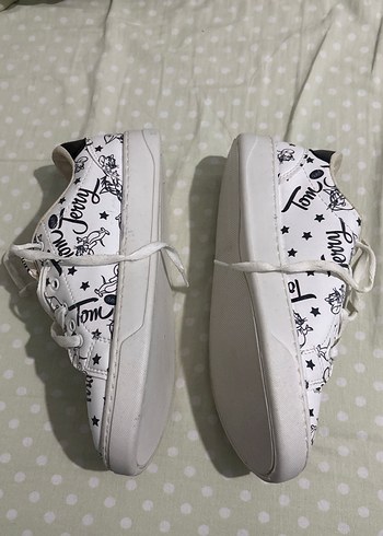 Beyaz Baskılı Kadın Sneakers - Görsel 2