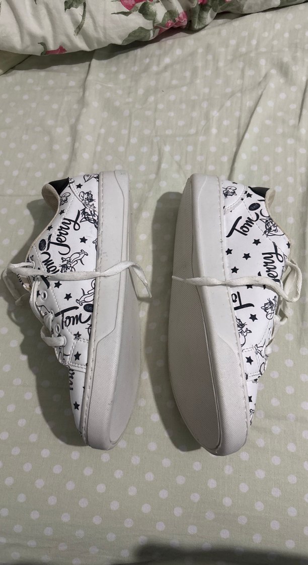 Beyaz Baskılı Kadın Sneakers - Görsel 2