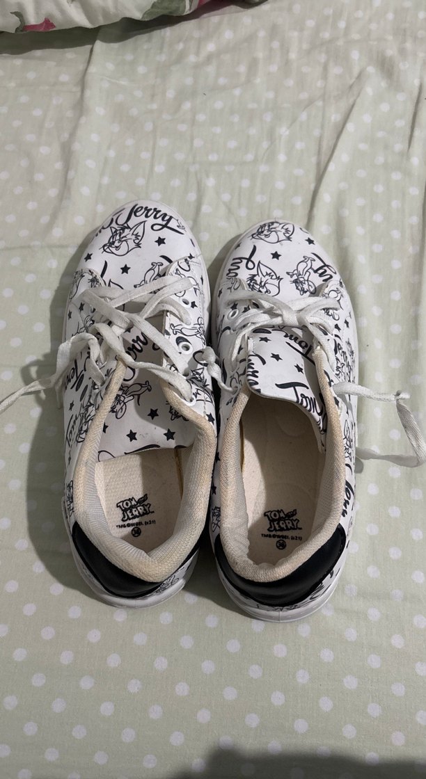 Beyaz Baskılı Kadın Sneakers - Görsel 3