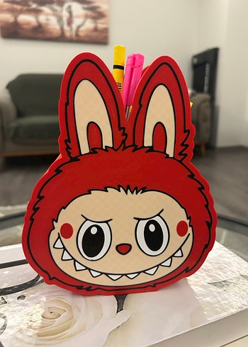 Renkli Kalem Seti ve Kalemlik 3d Labubu kalemlik - Görsel 2