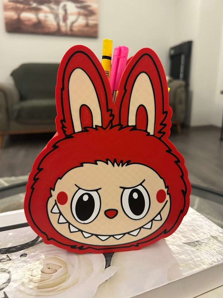 Renkli Kalem Seti ve Kalemlik 3d Labubu kalemlik - Görsel 2