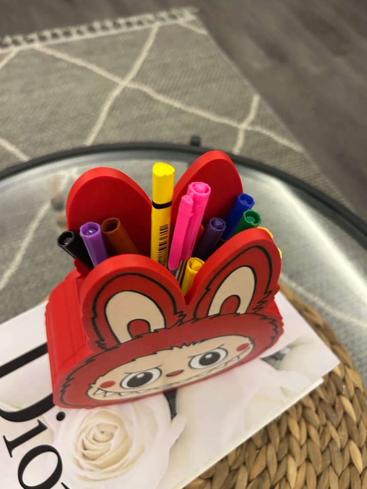 Renkli Kalem Seti ve Kalemlik 3d Labubu kalemlik - Görsel 3