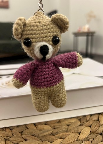 Renkli Örgü Ayıcık Anahtarlık - Görsel 4