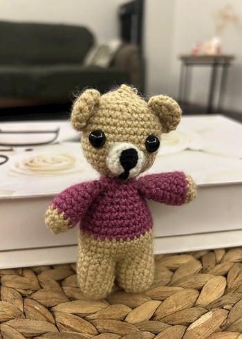 Renkli Örgü Ayıcık Anahtarlık - Görsel 3