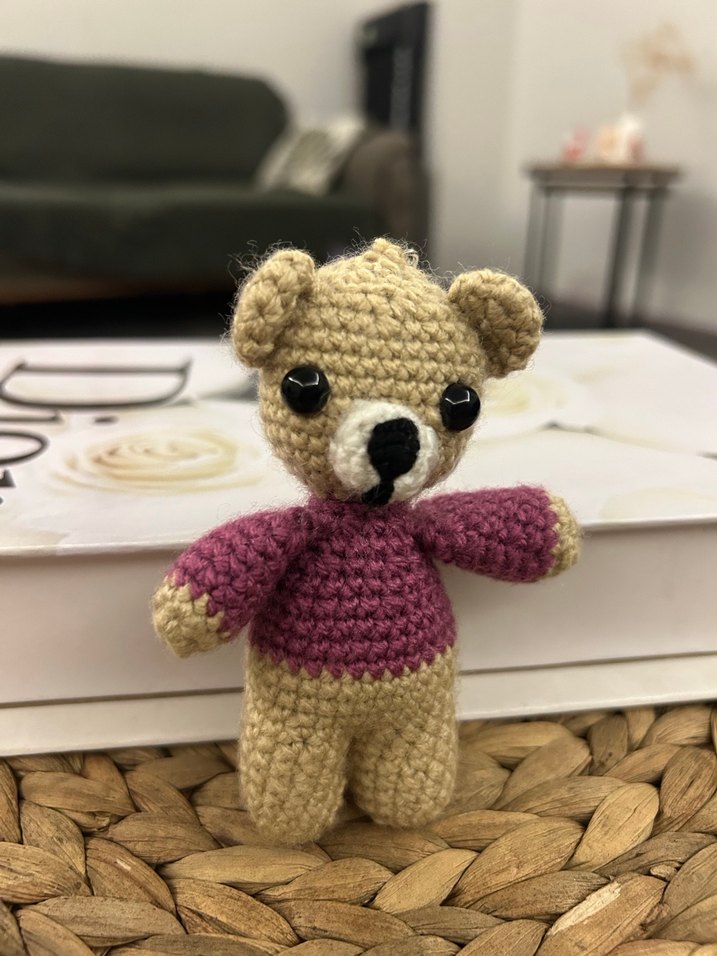 Renkli Örgü Ayıcık Anahtarlık - Görsel 2