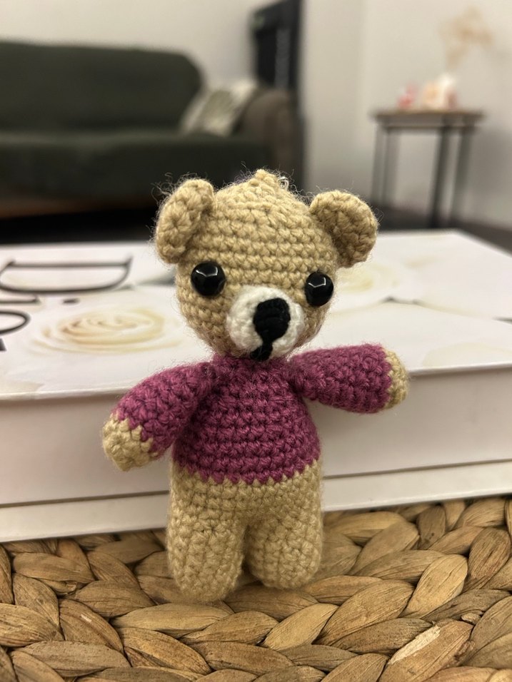 Renkli Örgü Ayıcık Anahtarlık - Görsel 3