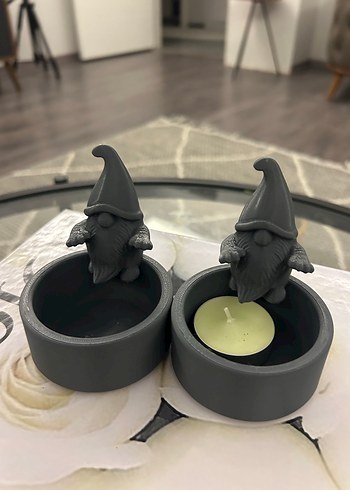 Gri Cüce Figürlü Mumluk Seti - Görsel 4