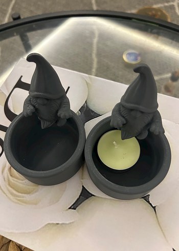 Gri Cüce Figürlü Mumluk Seti - Görsel 3