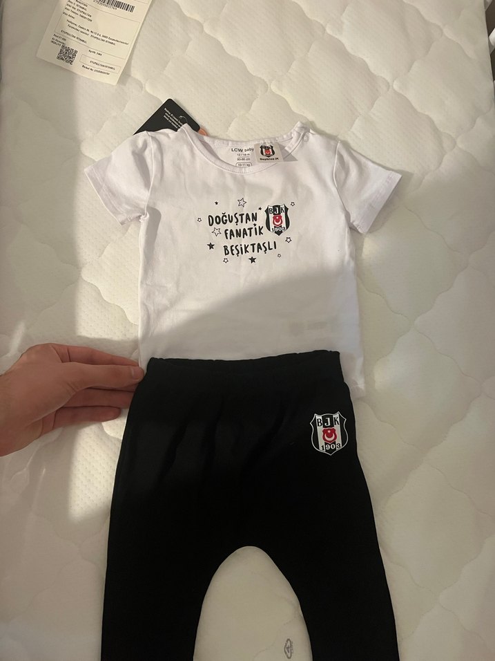 Beyaz Baskılı Kısa Kollu çocuk takımı - Görsel 2