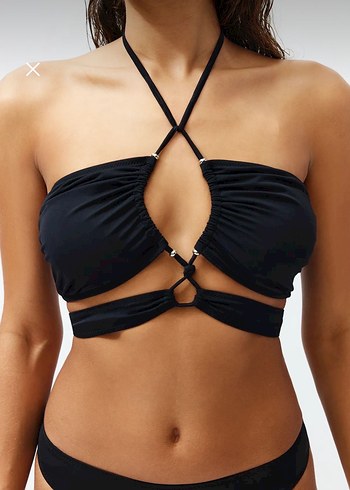 Siyah Strappu Bikini Üstü - Görsel 2