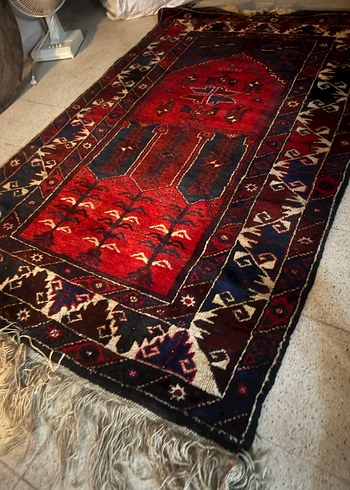 Koyu Kırmızı Desenli Antika Halı - Görsel 7