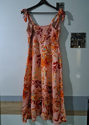 Bohem Çok Renkli Askılı Uzun Elbise - Görsel 2