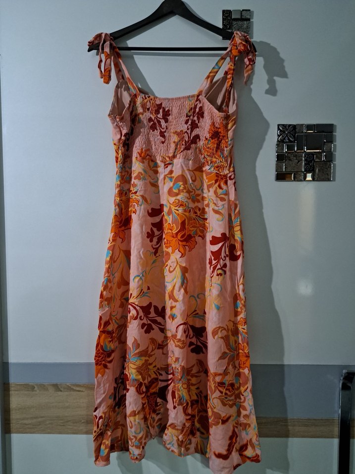 Bohem Çok Renkli Askılı Uzun Elbise - Görsel 2