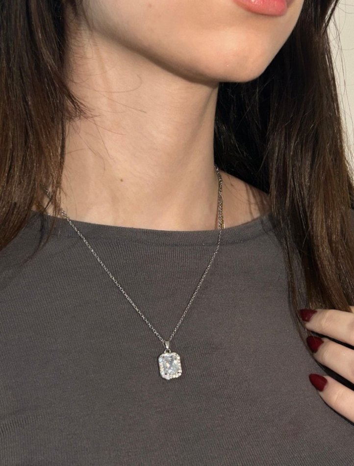 Çelik Işıltılı Baget Kolye - Görsel 2