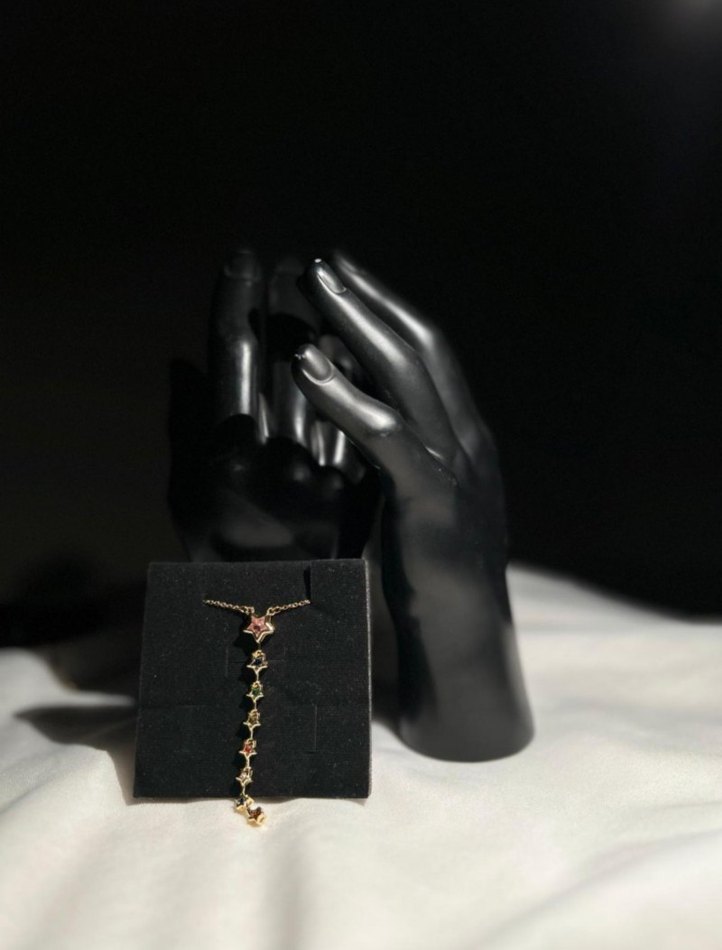 Çelik Renkli Yıldız Kadın Kolye - Görsel 2