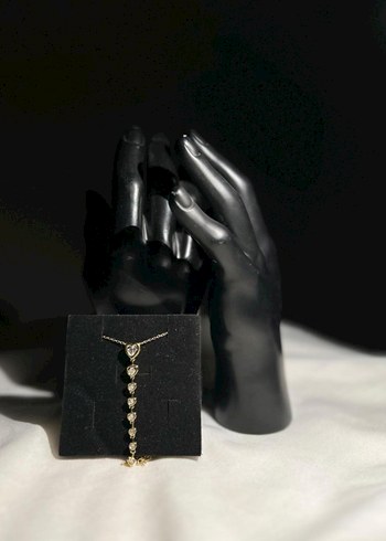 Çelik Gold Renk Kalp Kolye - Görsel 2