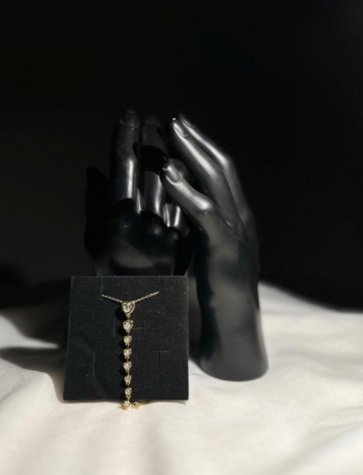 Çelik Gold Renk Kalp Kolye - Görsel 2