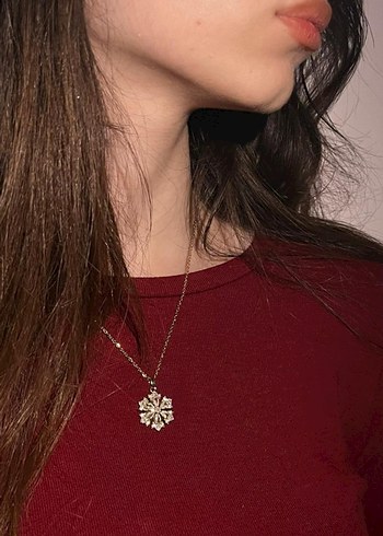 Çelik Işıltılı Lotus Çiçek Kolye - Görsel 2