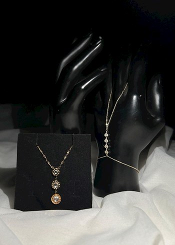 Çelik Roma Rakamlı Taşlı Kolye - Görsel 3