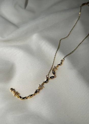 Çelik Gold Renk Y Kolye - Görsel 2