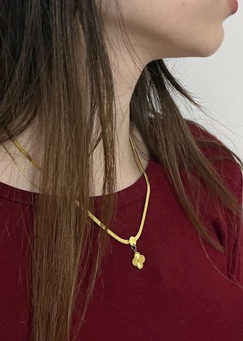 Çelik İtalyan Zincir Van Cleff Kolye - Görsel 2