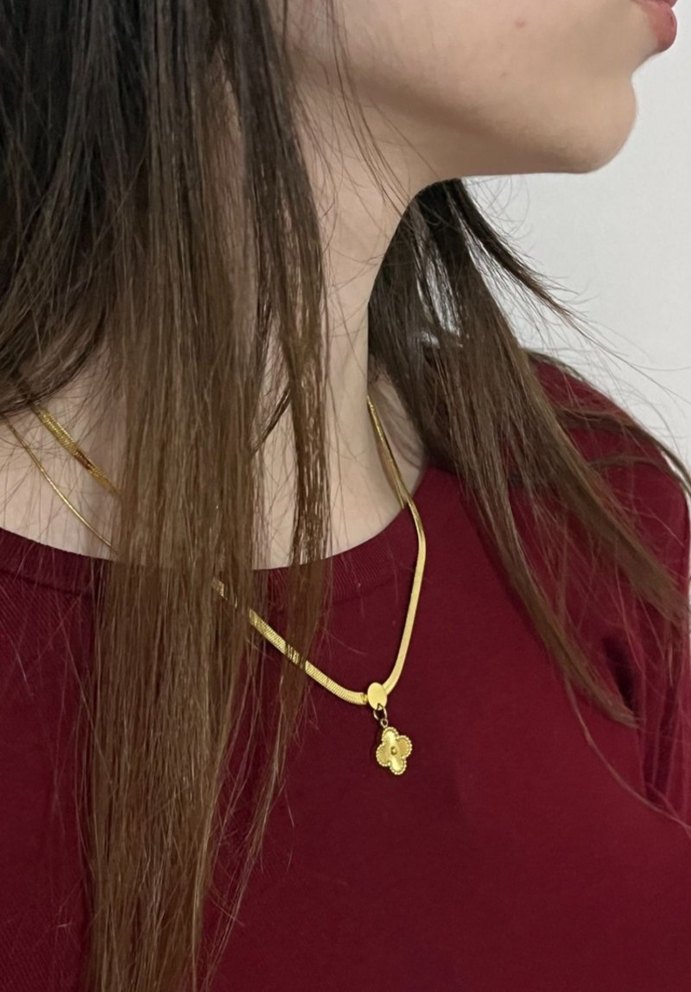 Çelik İtalyan Zincir Van Cleff Kolye - Görsel 2