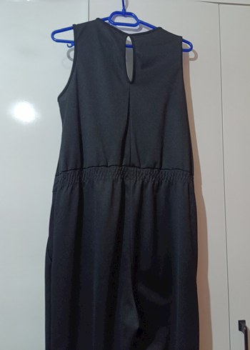 Beli Lastikli Siyah V Yaka Kadın Tulum - Görsel 6