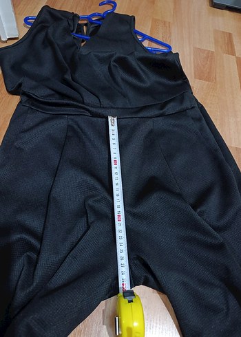 Beli Lastikli Siyah V Yaka Kadın Tulum - Görsel 10