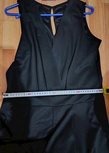 Beli Lastikli Siyah V Yaka Kadın Tulum - Görsel 7