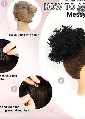 Bej Elastik Sentetik Bukleli Peruk sıfır ürün - Görsel 2