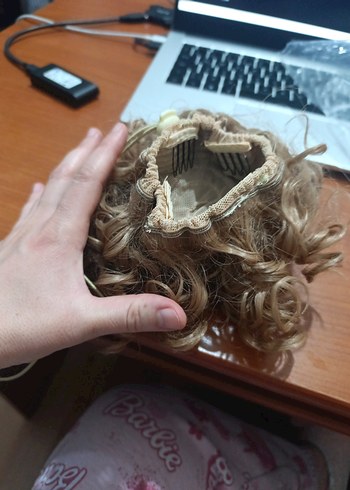 Bej Elastik Sentetik Bukleli Peruk sıfır ürün - Görsel 7