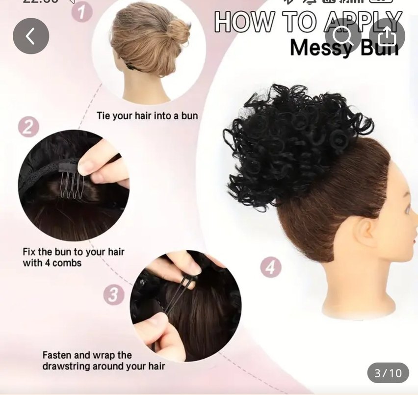 Bej Elastik Sentetik Bukleli Peruk sıfır ürün - Görsel 2