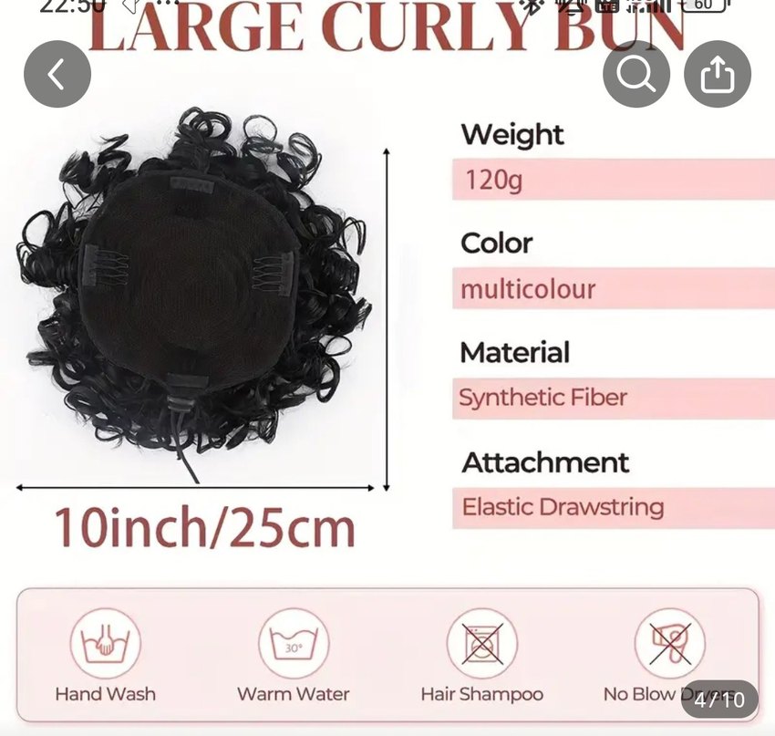 Bej Elastik Sentetik Bukleli Peruk sıfır ürün - Görsel 3