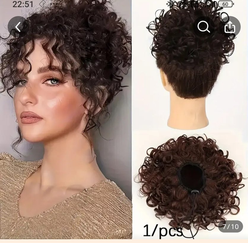 Bej Elastik Sentetik Bukleli Peruk sıfır ürün - Görsel 4